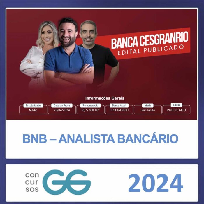 RATEIO BNB ANALISTA BANCÁRIO PÓS EDITAL GG CONCURSOS 2024