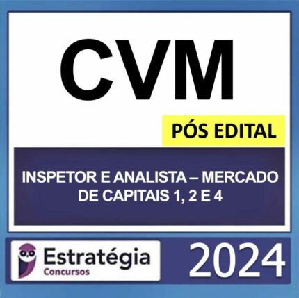 Rateio CVM Pós Edital Estratégia 2024 (Inspetor e Analista – Mercado de Capitais 1, 2, e 4)