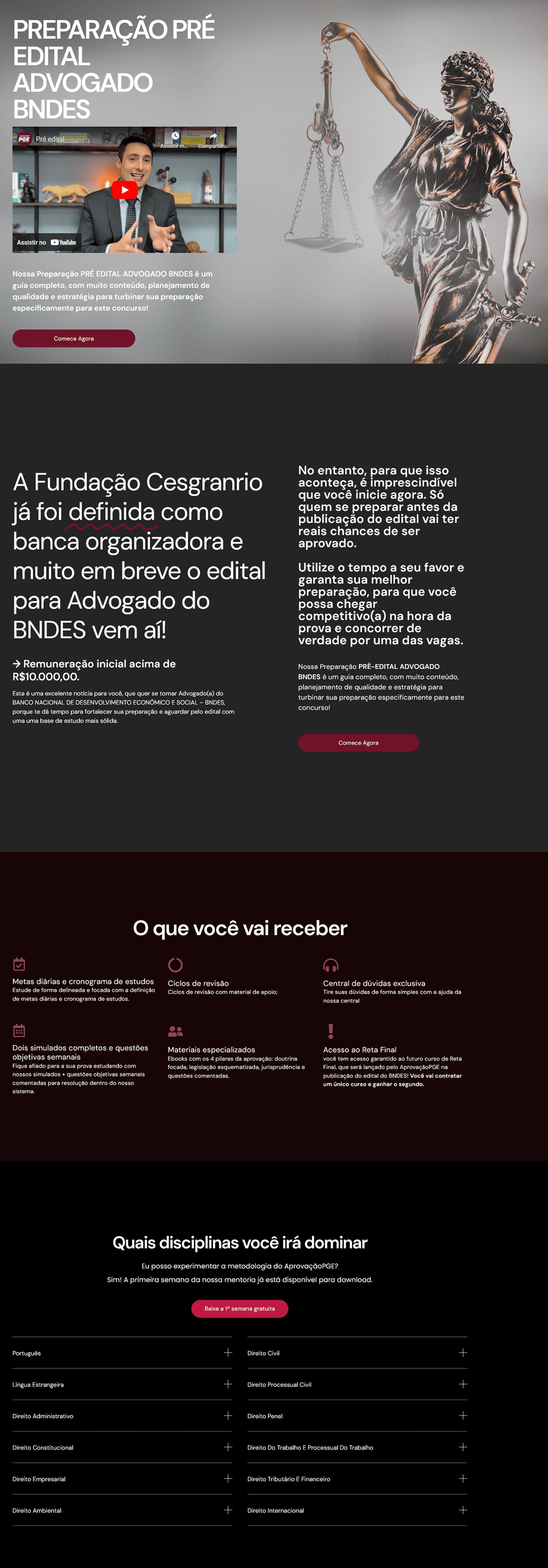 ADVOGADO DO BNDES - APROVAÇÃO PGE 2024